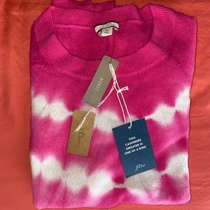Jcrew Pink (Larkspur) Tie Dye Cashmere Sweater